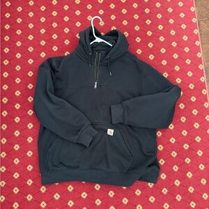 Mens XXL Black Carhartt Rain Defender Quarter-Zip Hoodie